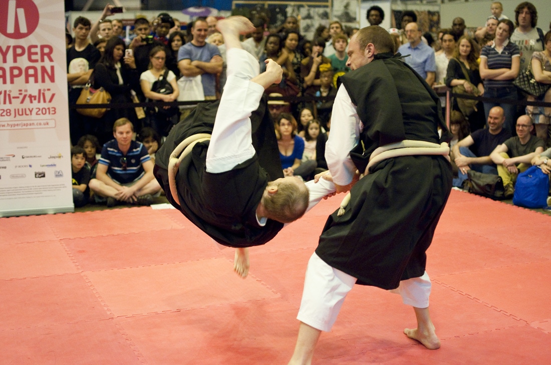 Demonstration of Shorinji kempo at the Hyper Japan London martial arts stage